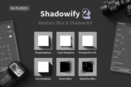 中文汉化逼真的模糊效果PS插件（Shadowify 2 – Realistic Blur & Shadow Kit）-1