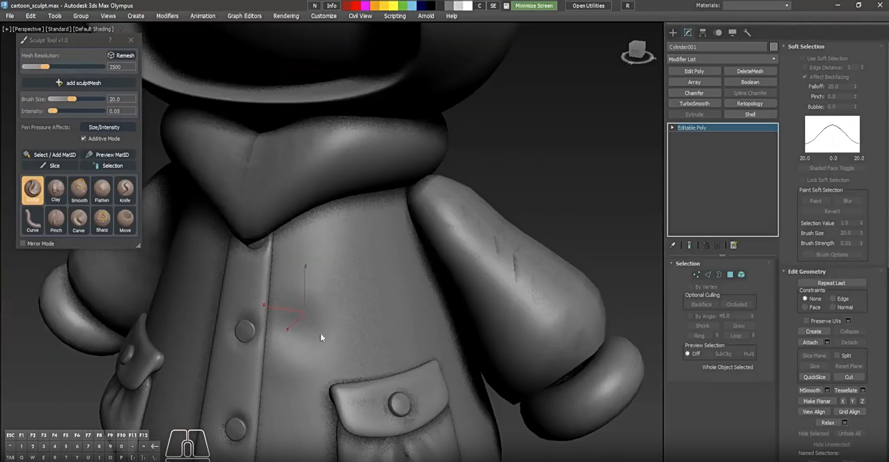 3DS MAX三维建模雕刻插件 Sculpt Tool v1.0-1