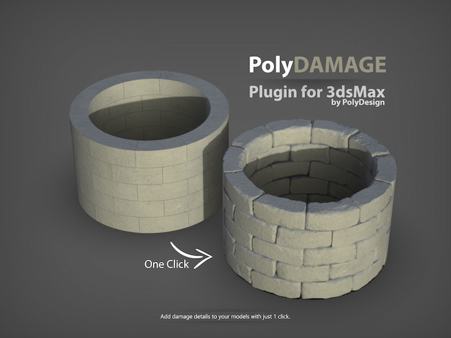 3DS MAX三维模型添加损坏细节纹理雕刻插件(PolyDamage V1.5.2)-1