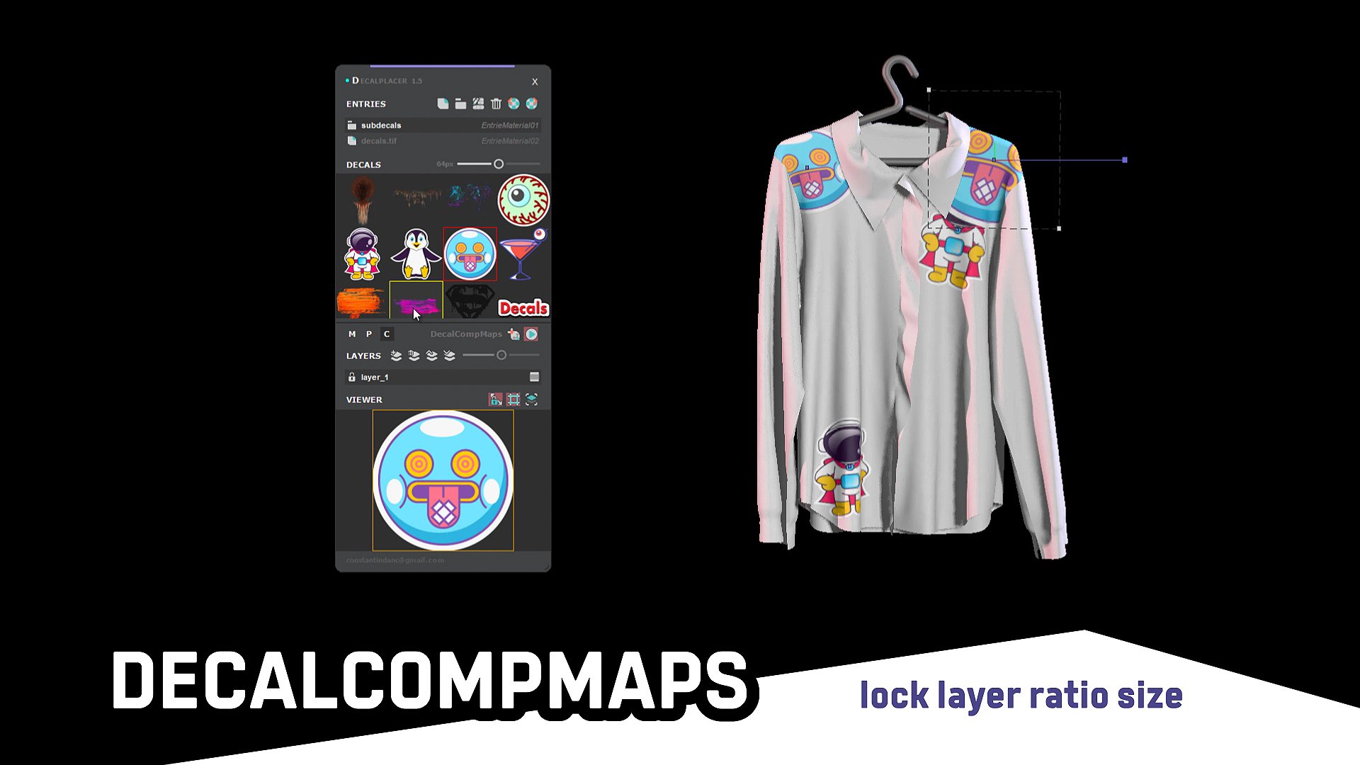 模型贴图贴画工具(Decal Placer V1.5)-1